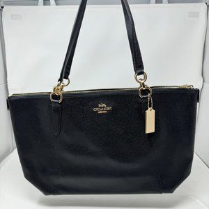 Coach Ava Tote Bag Cross Grain Leather Black Purse F57526 - NEW